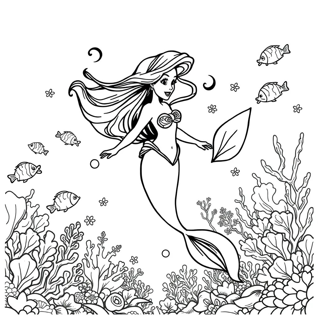 Ariel coloring page