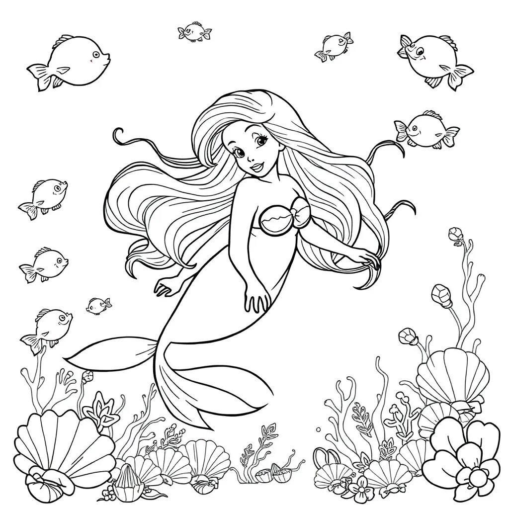 Ariel coloring page
