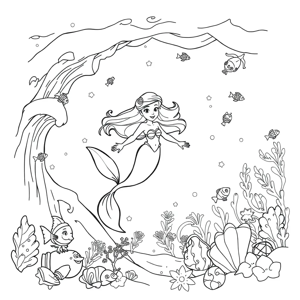 Ariel coloring page