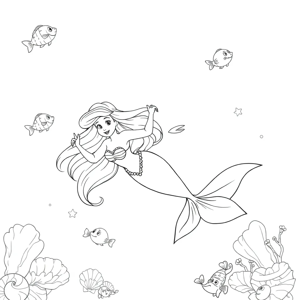 Ariel coloring page