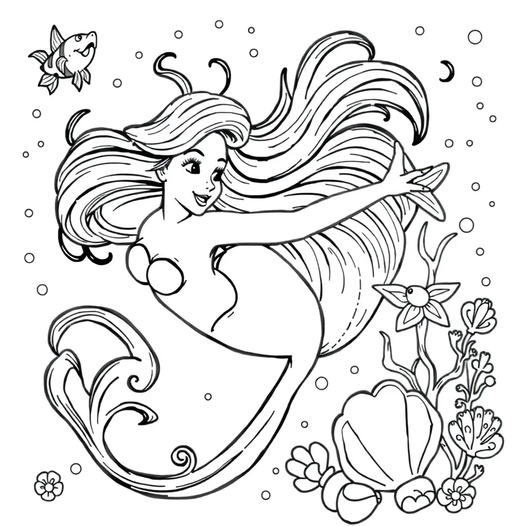 Ariel coloring page