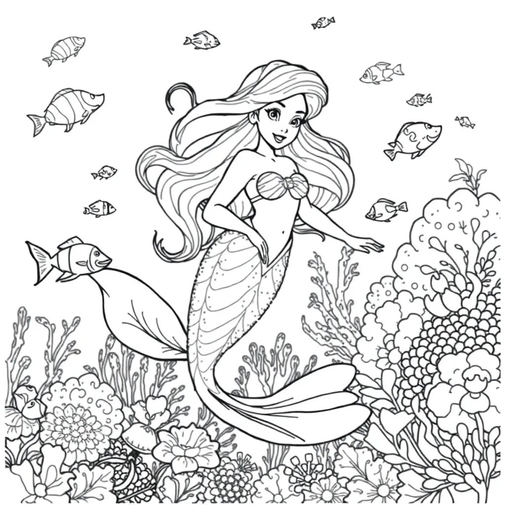 Ariel coloring page