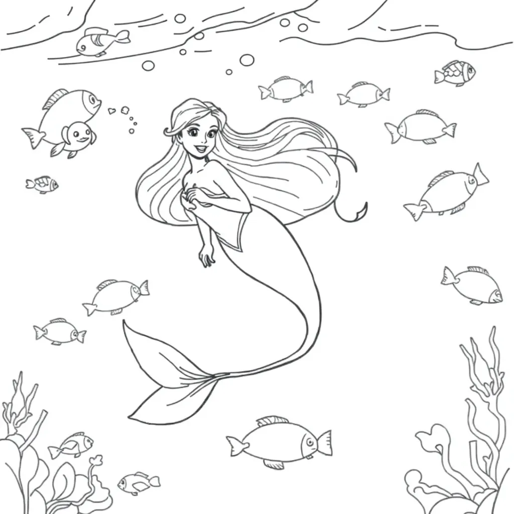 Ariel coloring page