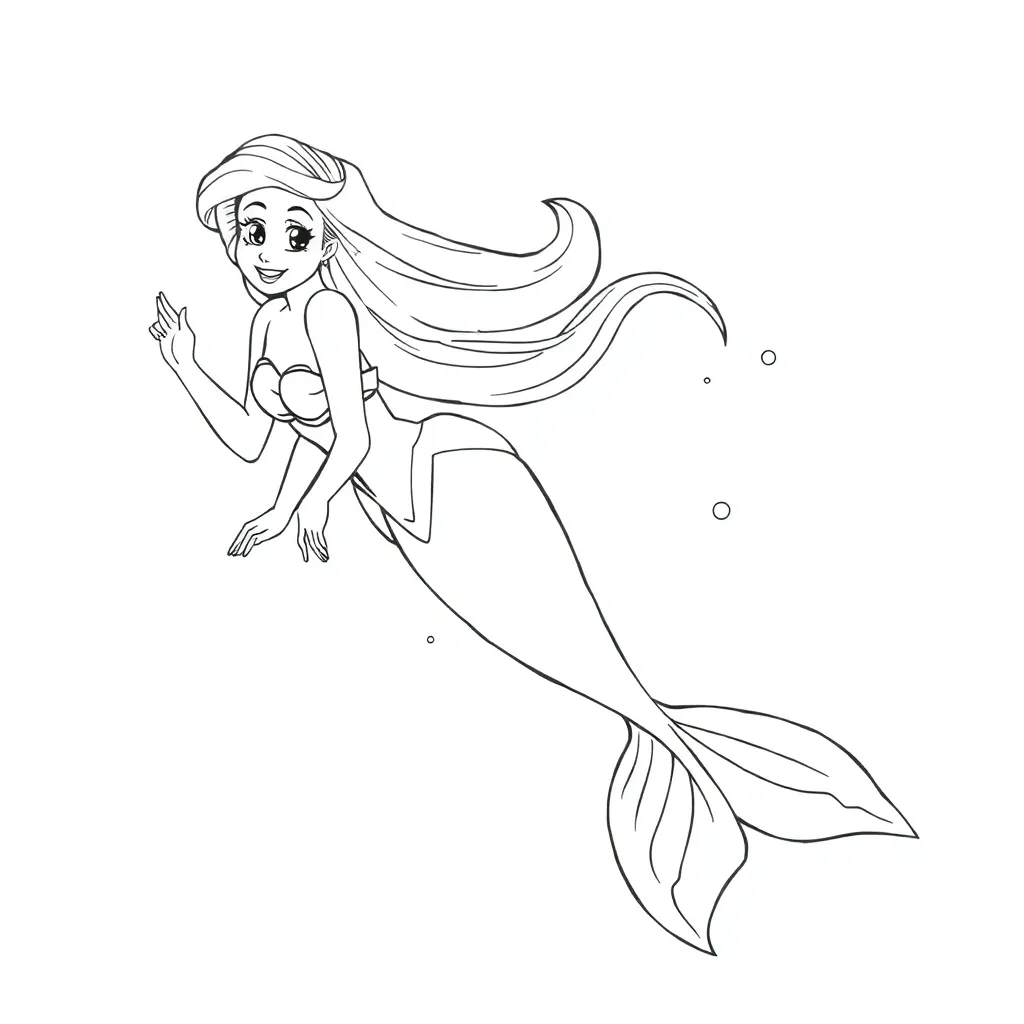 Ariel coloring page