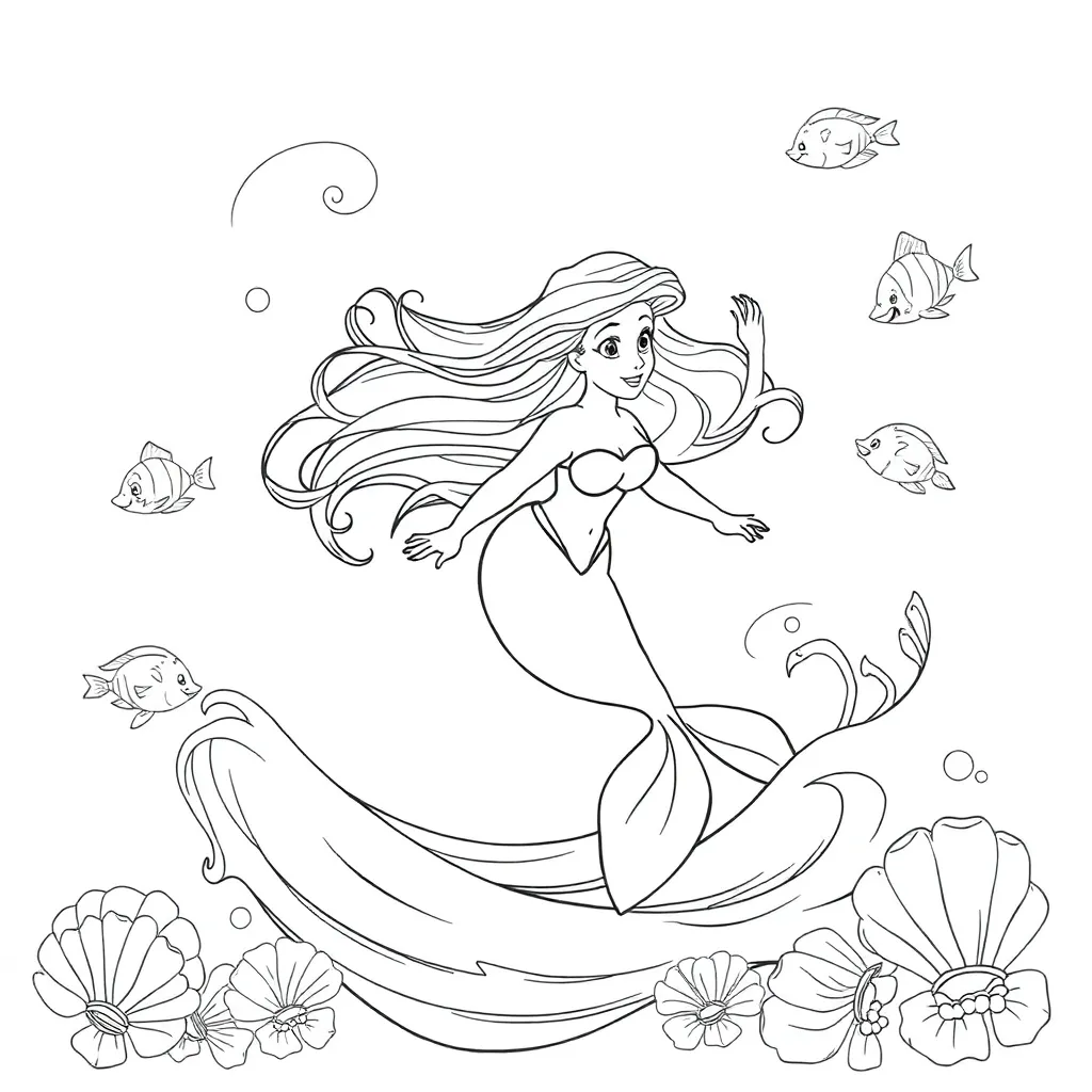 Ariel coloring page
