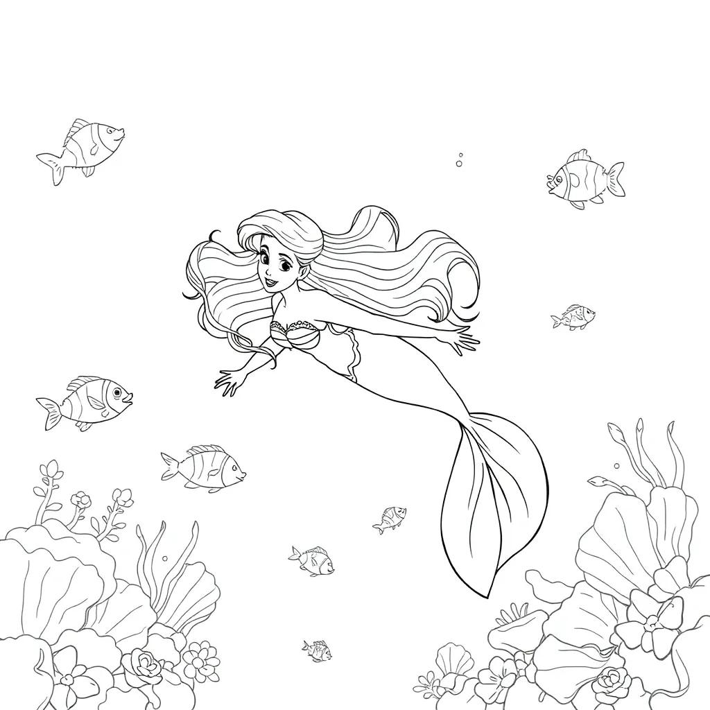 Ariel coloring page