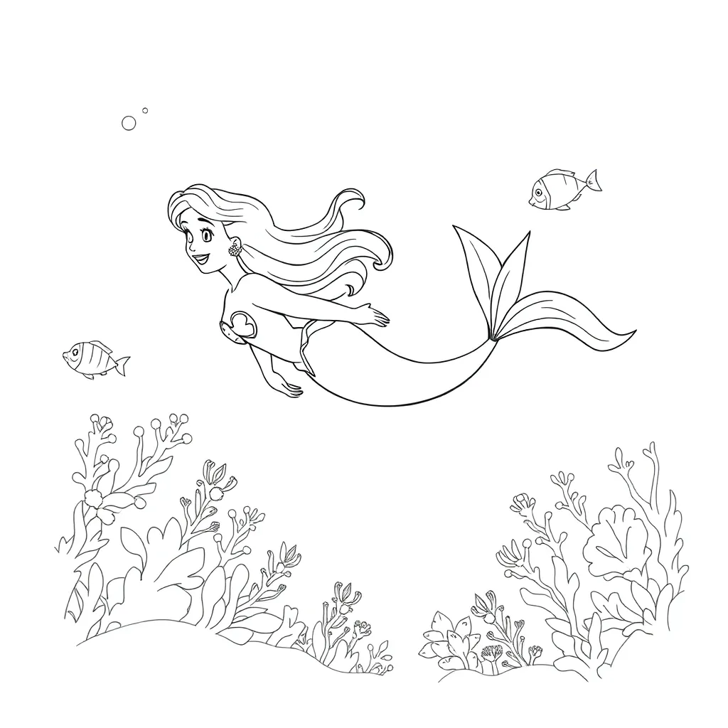 Ariel coloring page