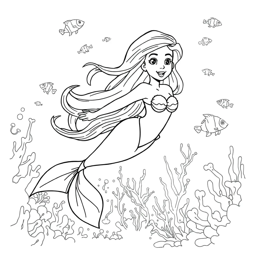 Ariel coloring page