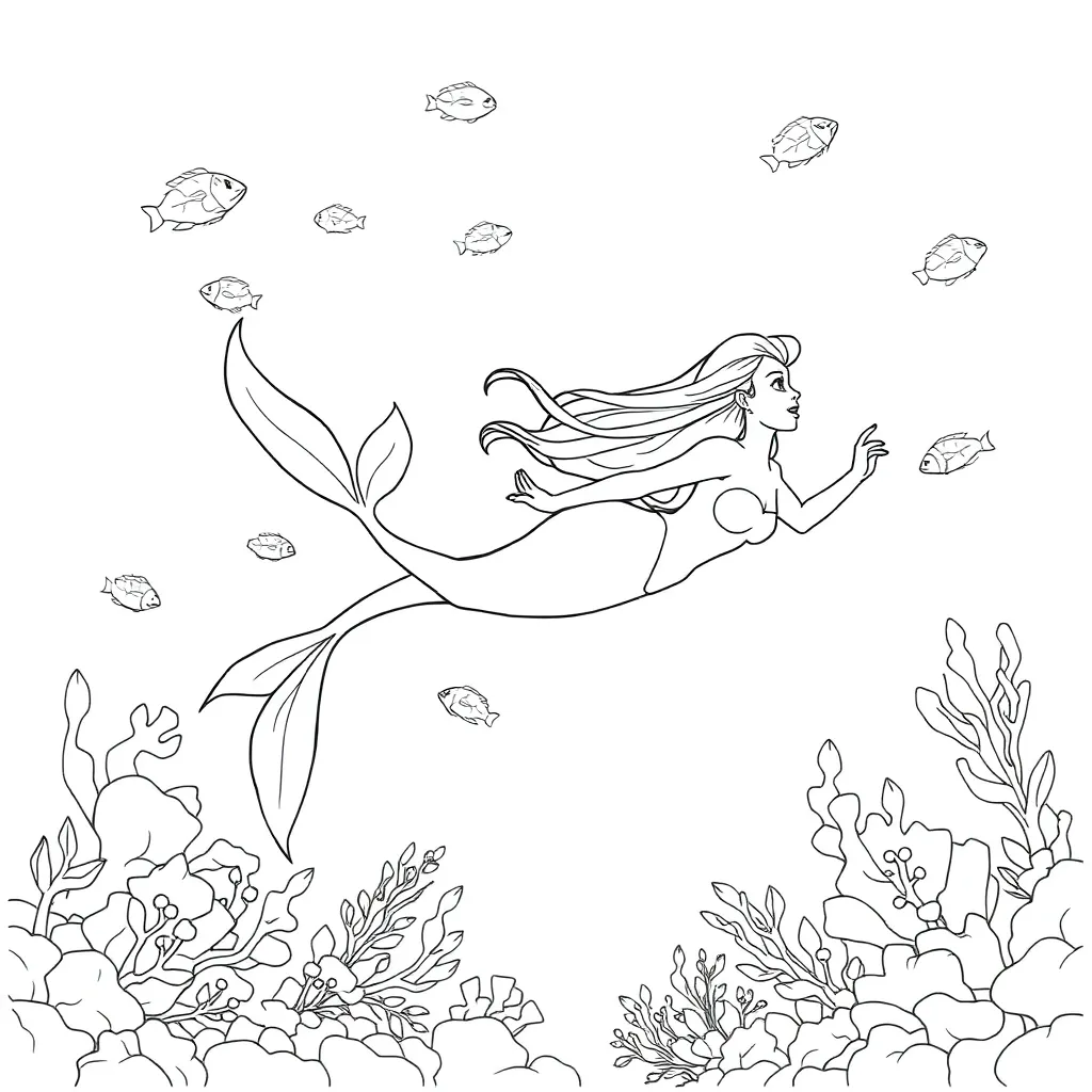 Ariel coloring page