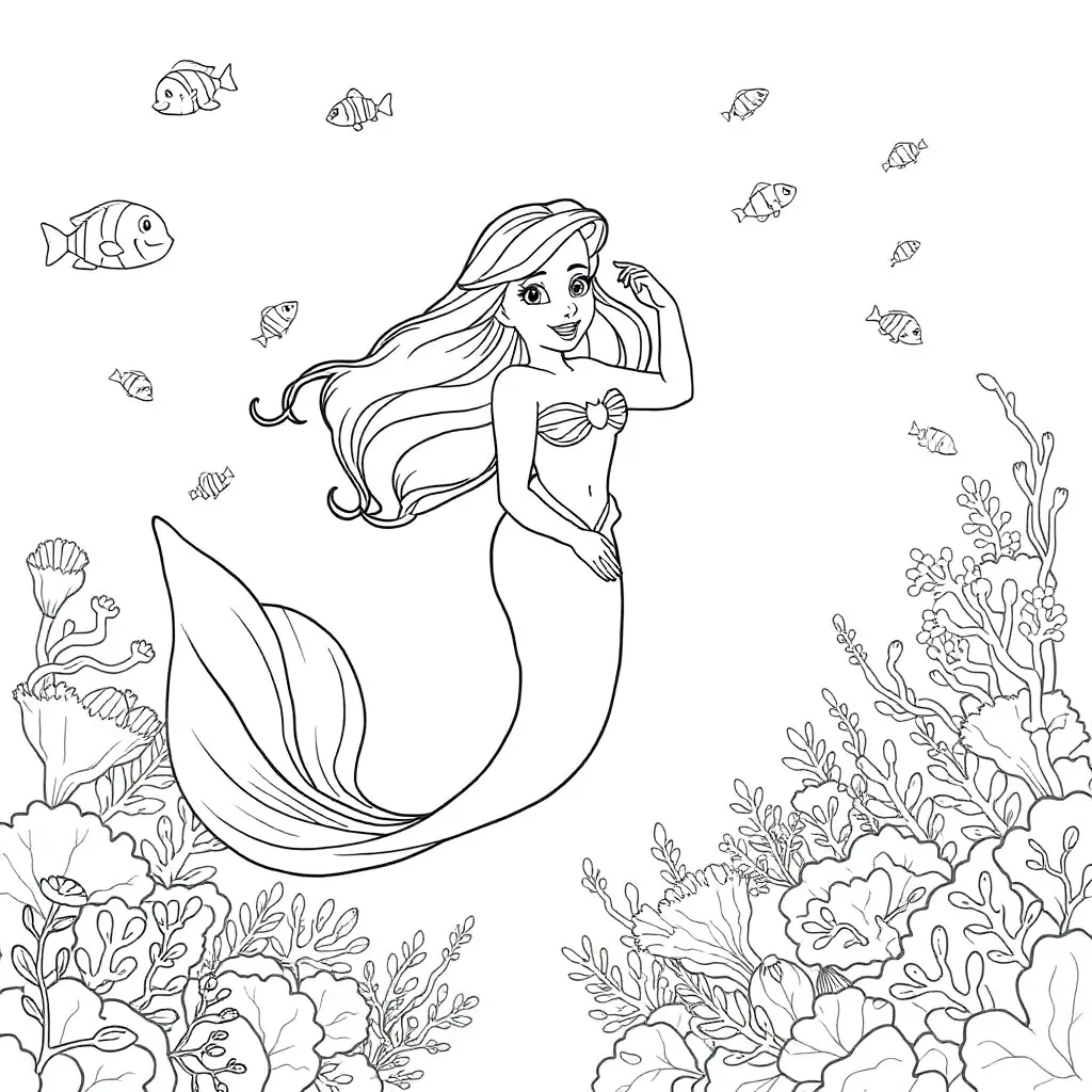 Ariel coloring page