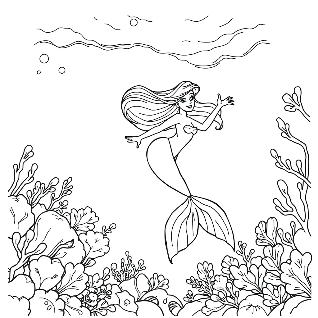 Ariel coloring page