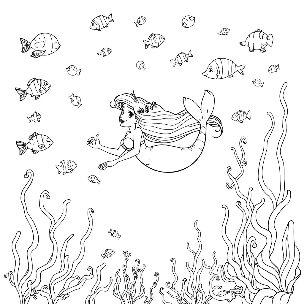 Ariel coloring page