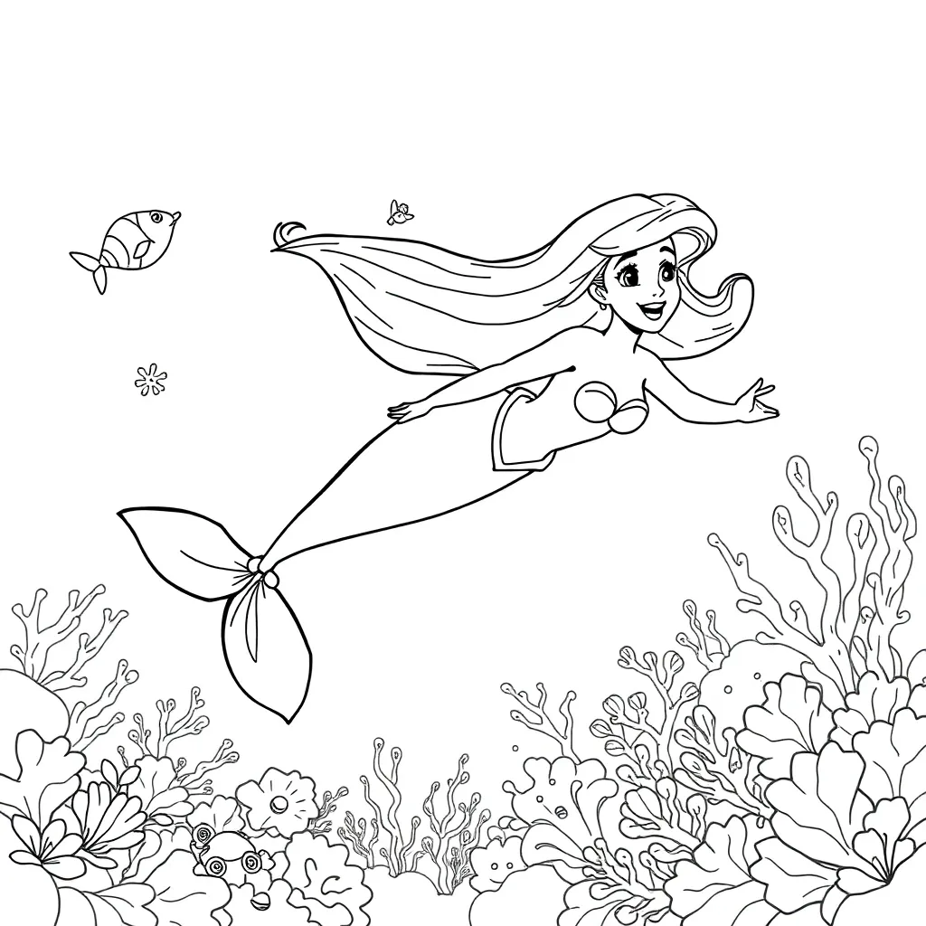 Ariel coloring page