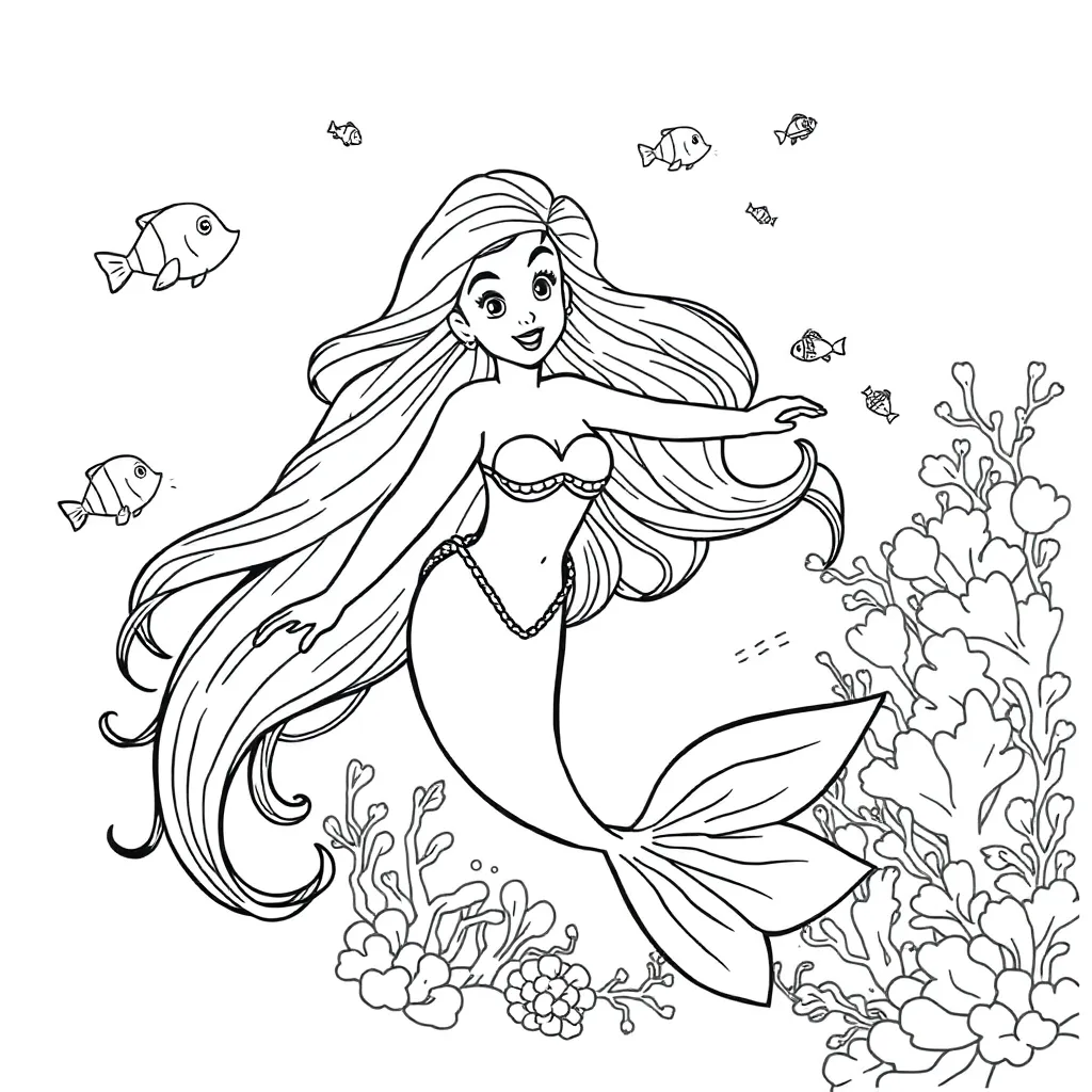 Ariel coloring page