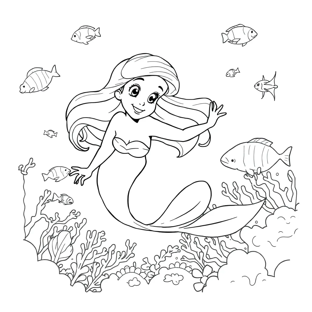 Ariel coloring page