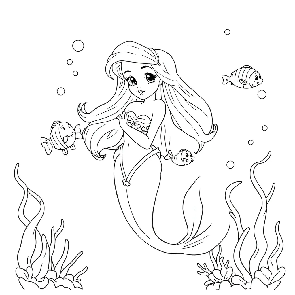 Ariel coloring page
