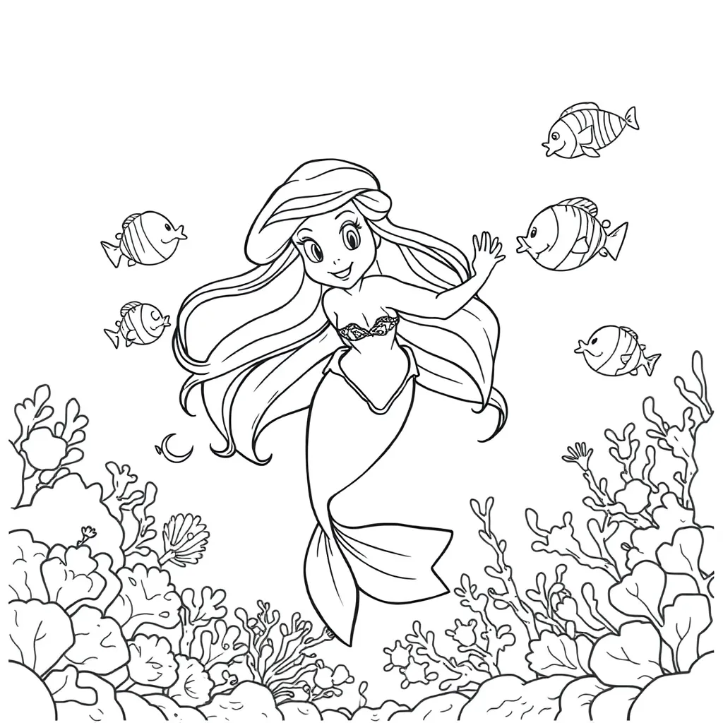 Ariel coloring page