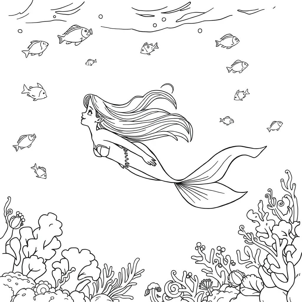 Ariel coloring page