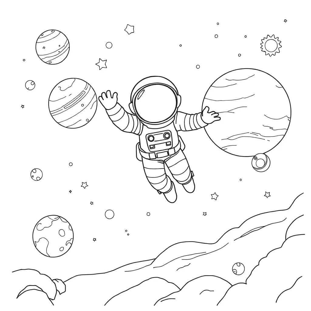 Astronaut coloring page