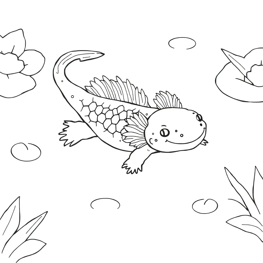 Axolotl coloring page