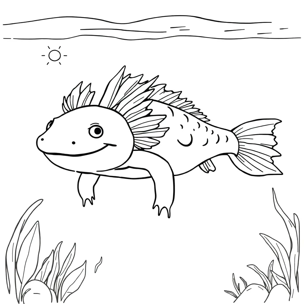 Axolotl coloring page
