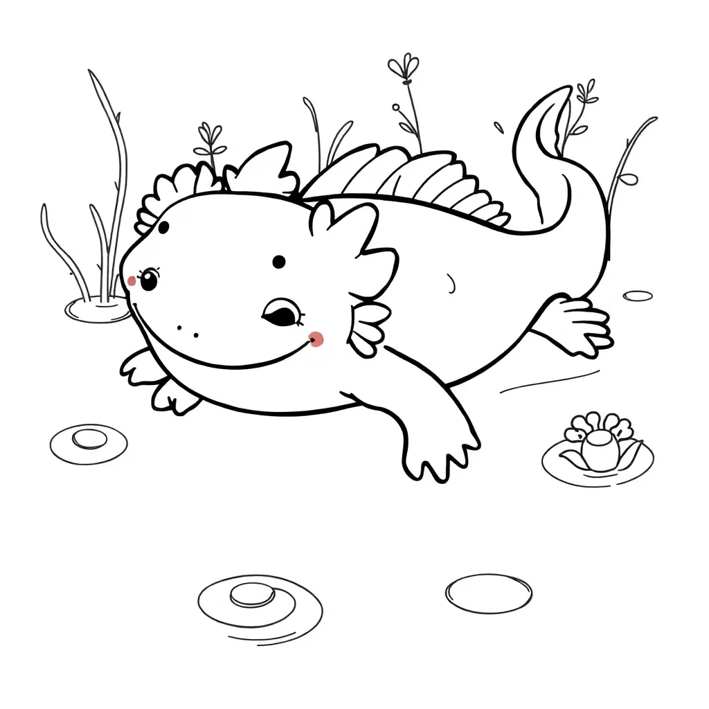 Axolotl coloring page