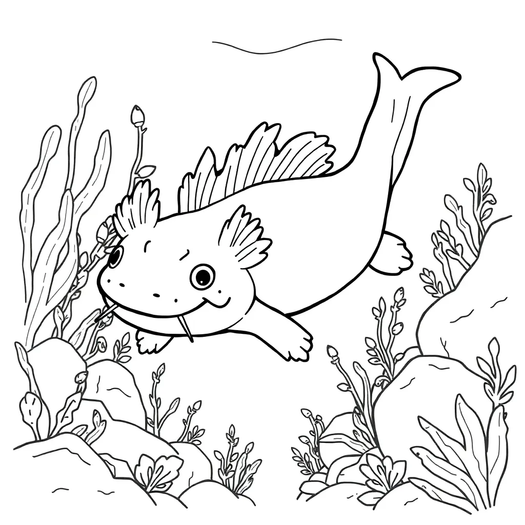 Axolotl coloring page