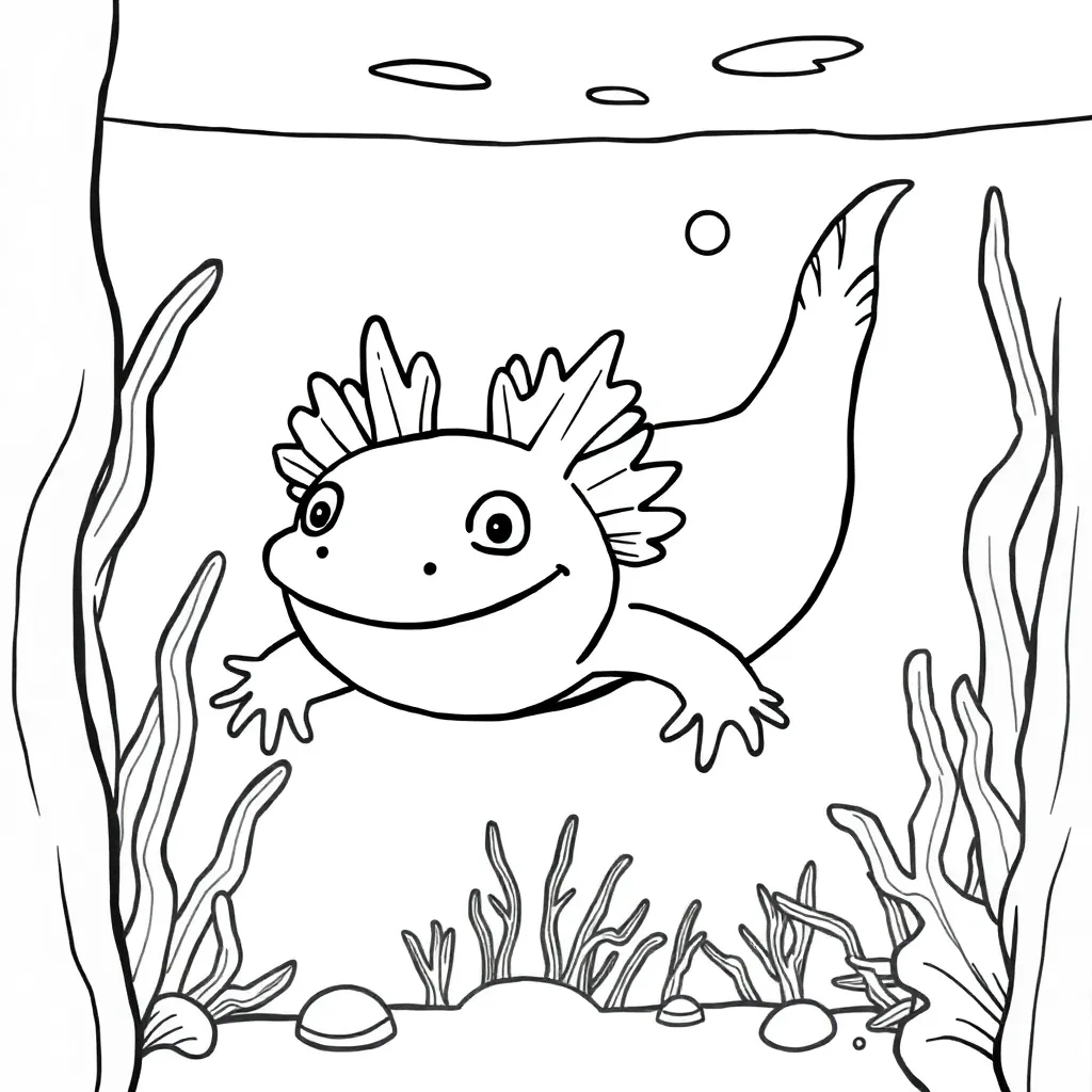 Axolotl coloring page
