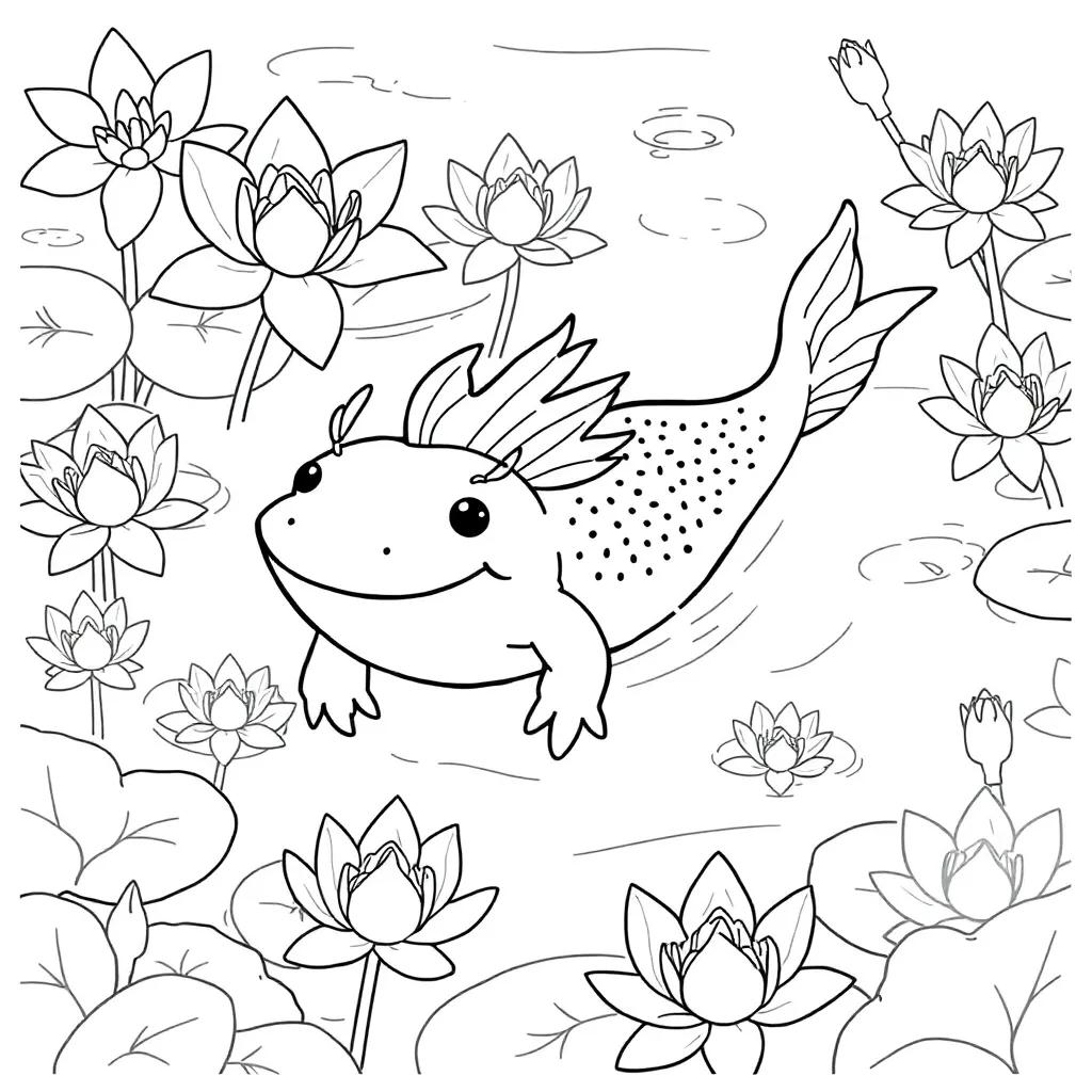 Axolotl coloring page