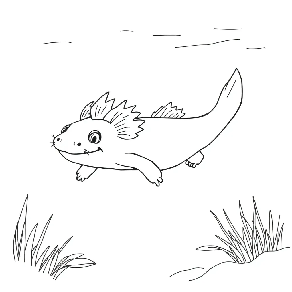 Axolotl coloring page