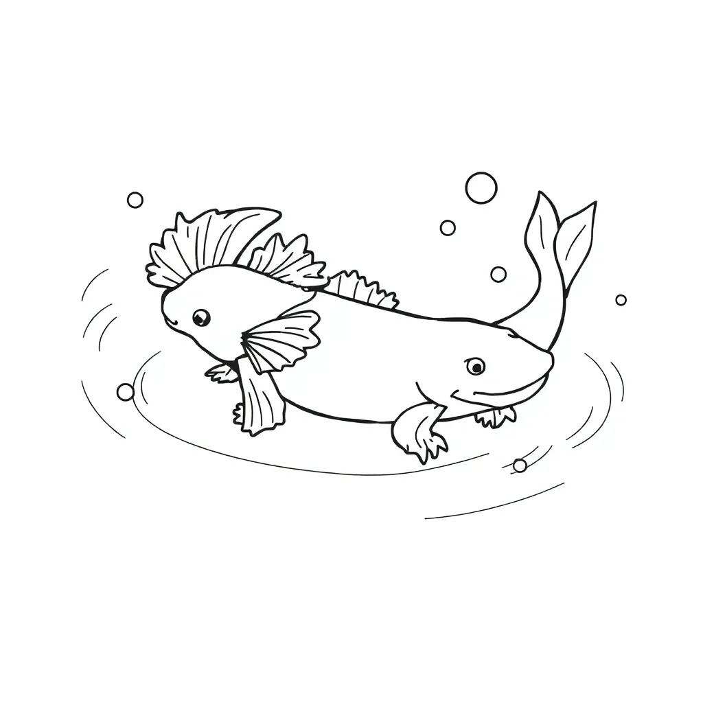 Axolotl coloring page