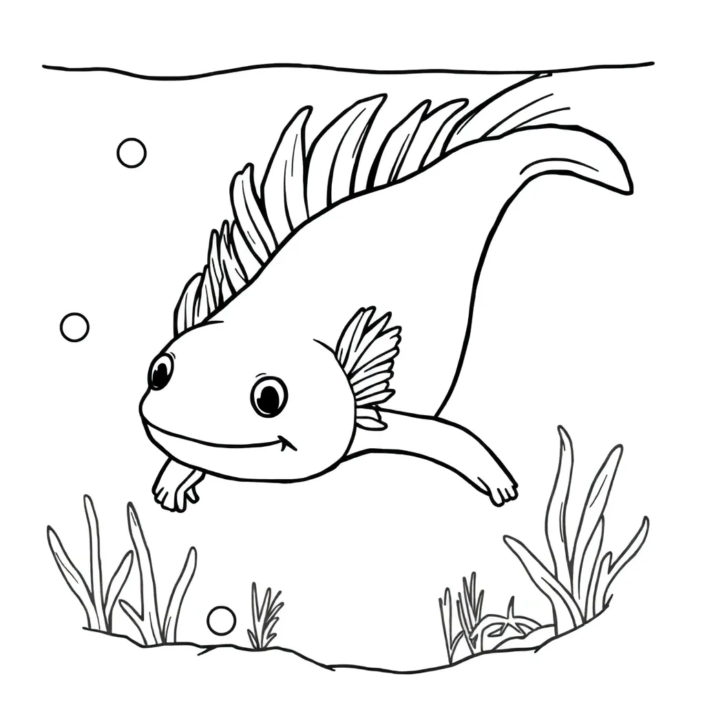 Axolotl coloring page