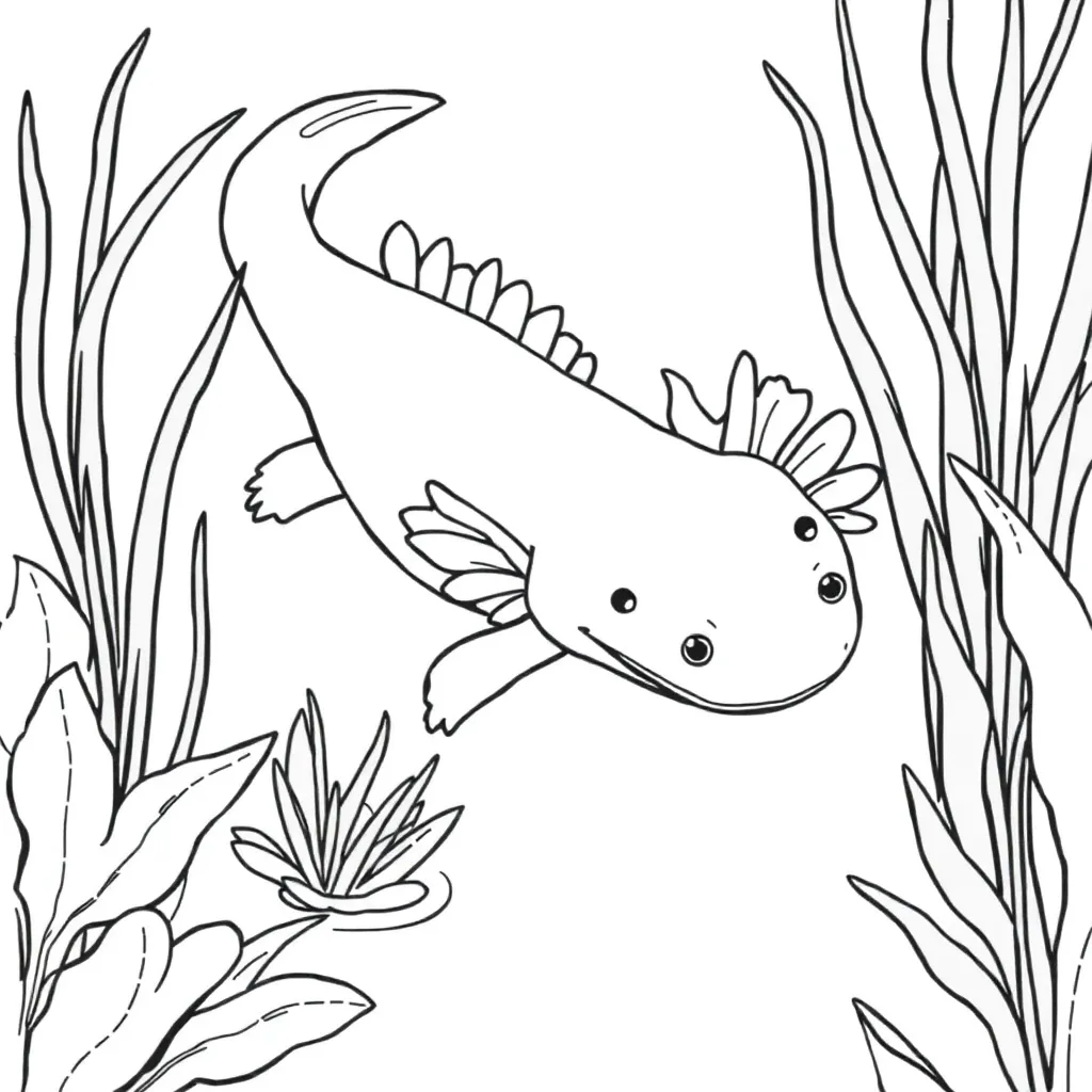 Axolotl coloring page