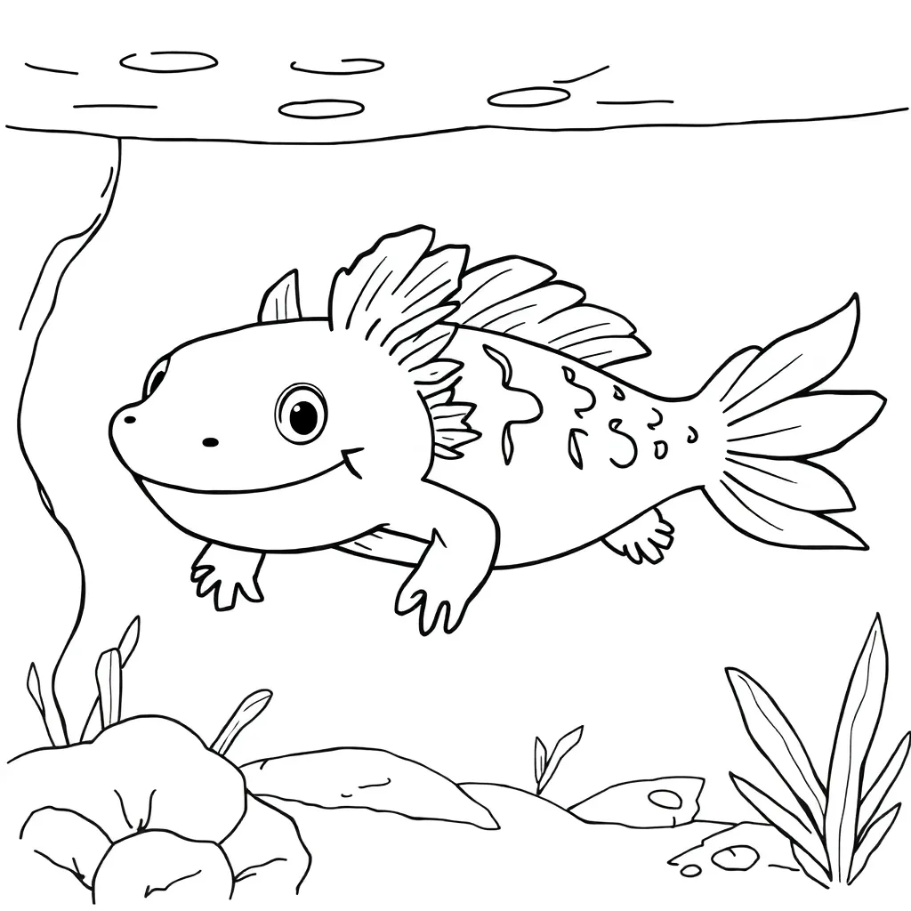 Axolotl coloring page