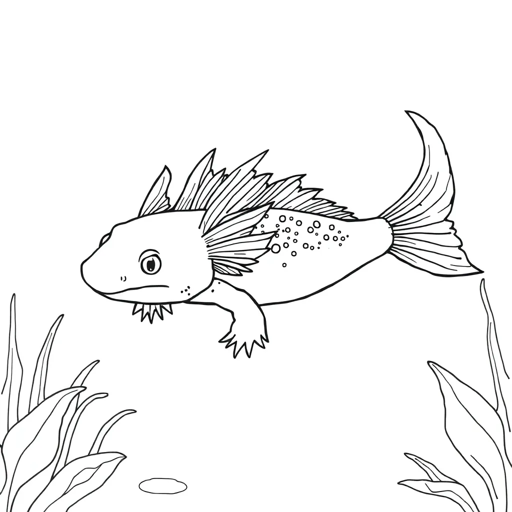 Axolotl coloring page