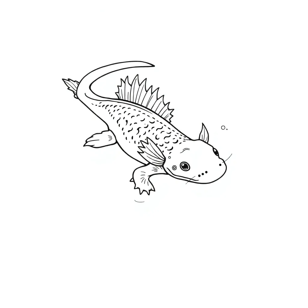 Axolotl coloring page