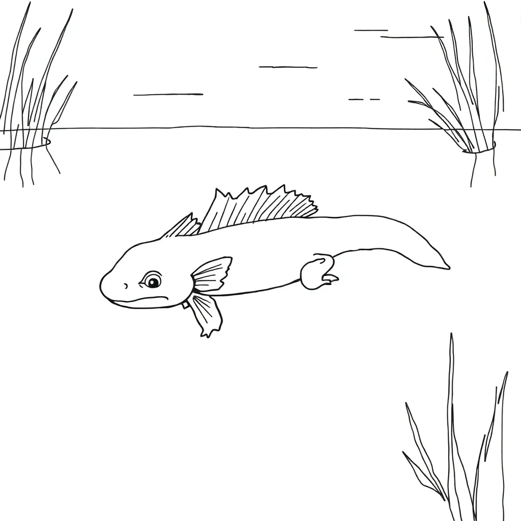 Axolotl coloring page