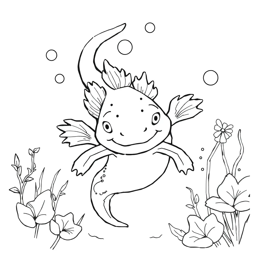Axolotl coloring page