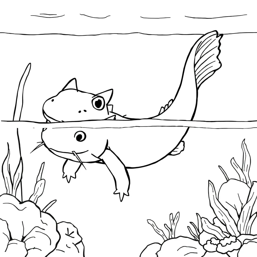 Axolotl coloring page