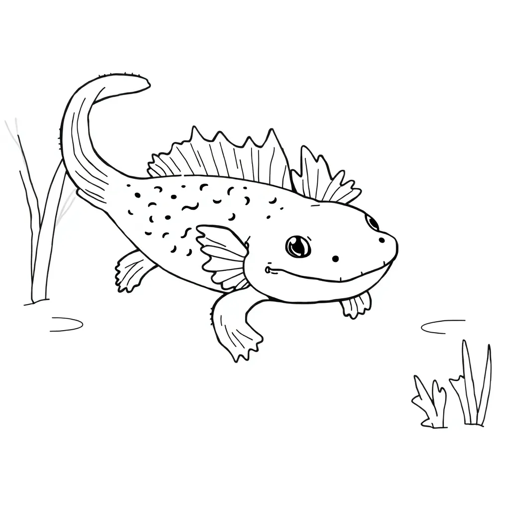 Axolotl coloring page