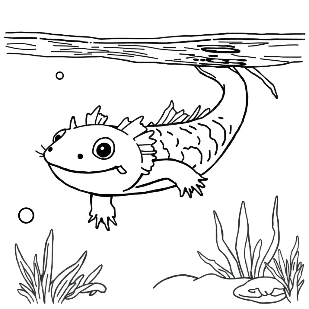 Axolotl coloring page