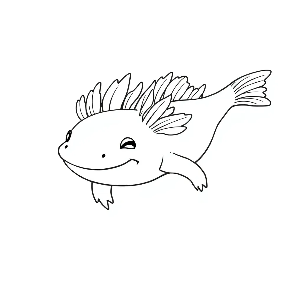 Axolotl coloring page