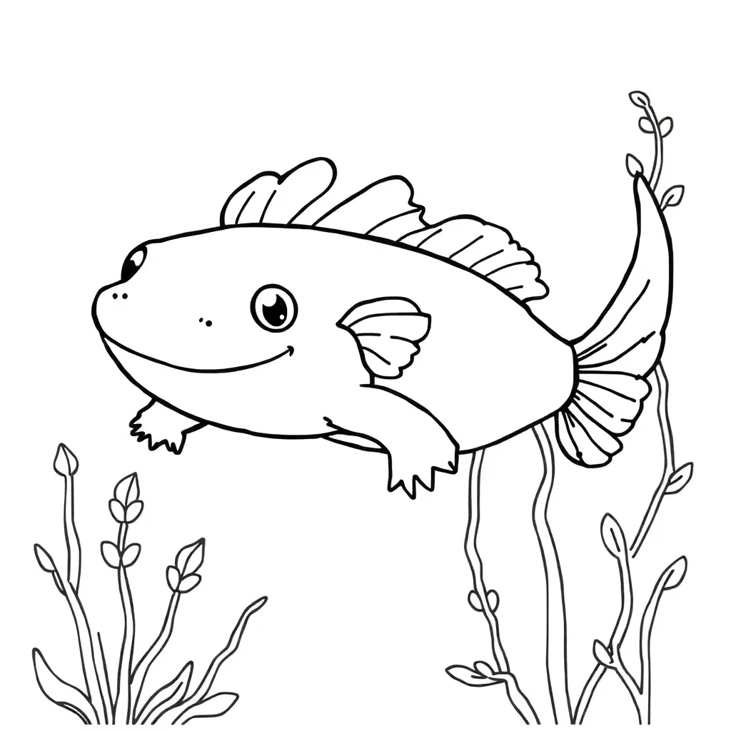 Axolotl coloring page