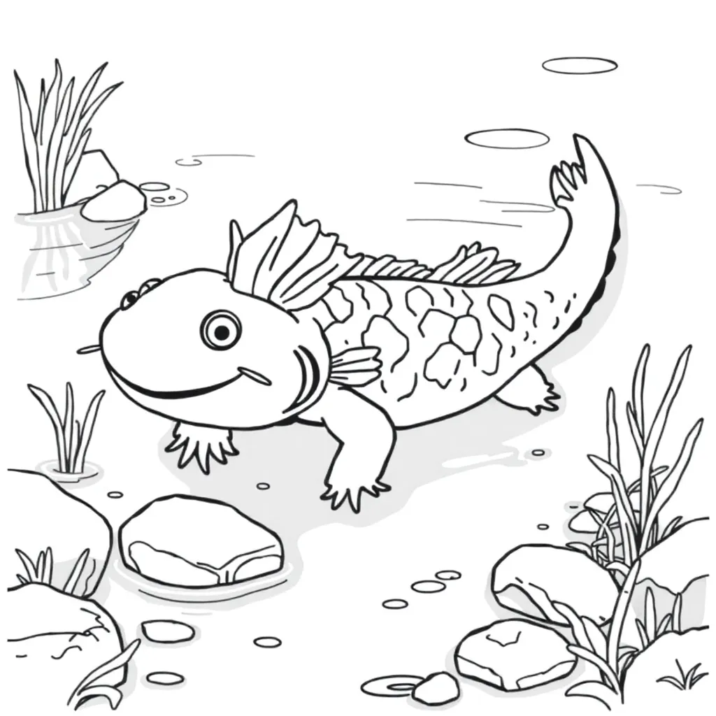 Axolotl coloring page