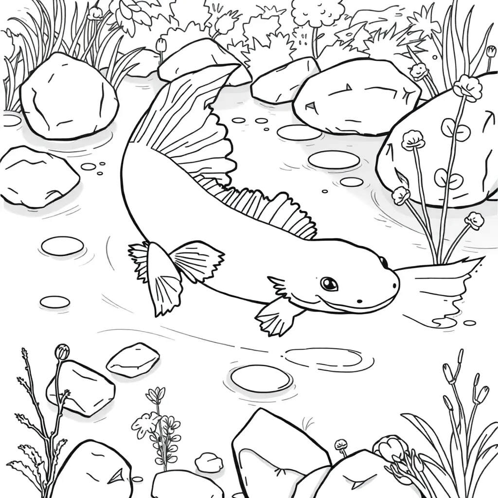 Axolotl coloring page