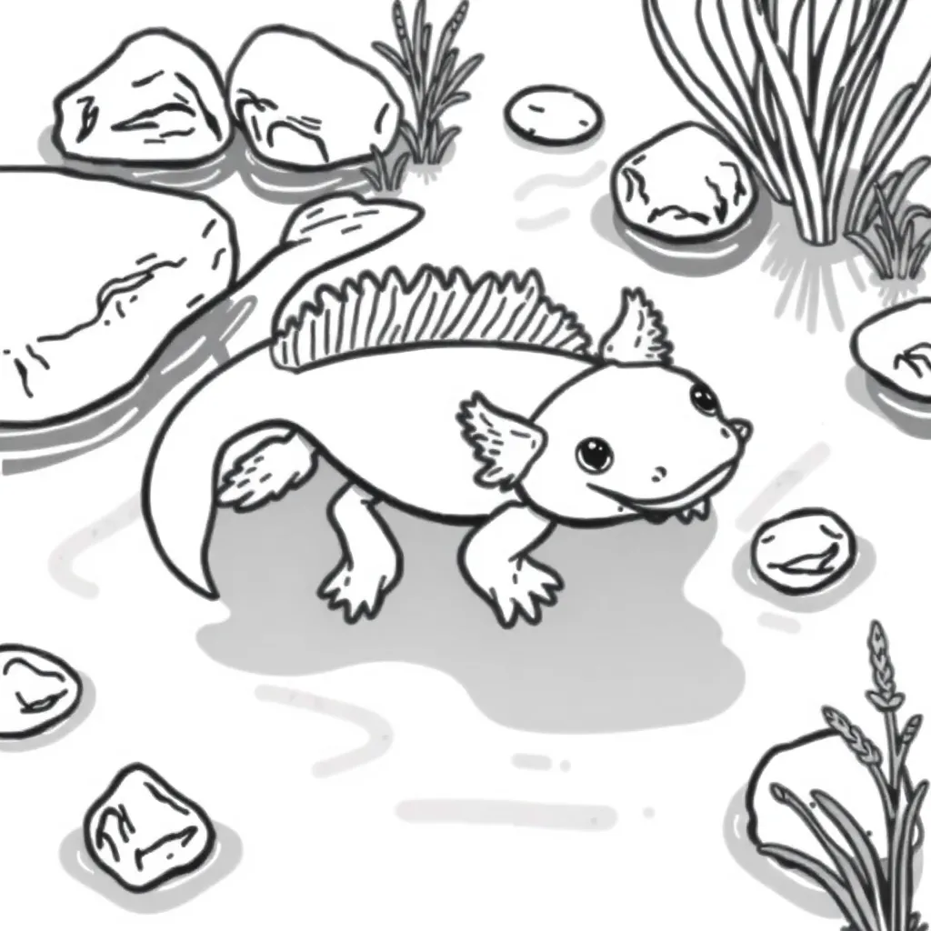 Axolotl coloring page