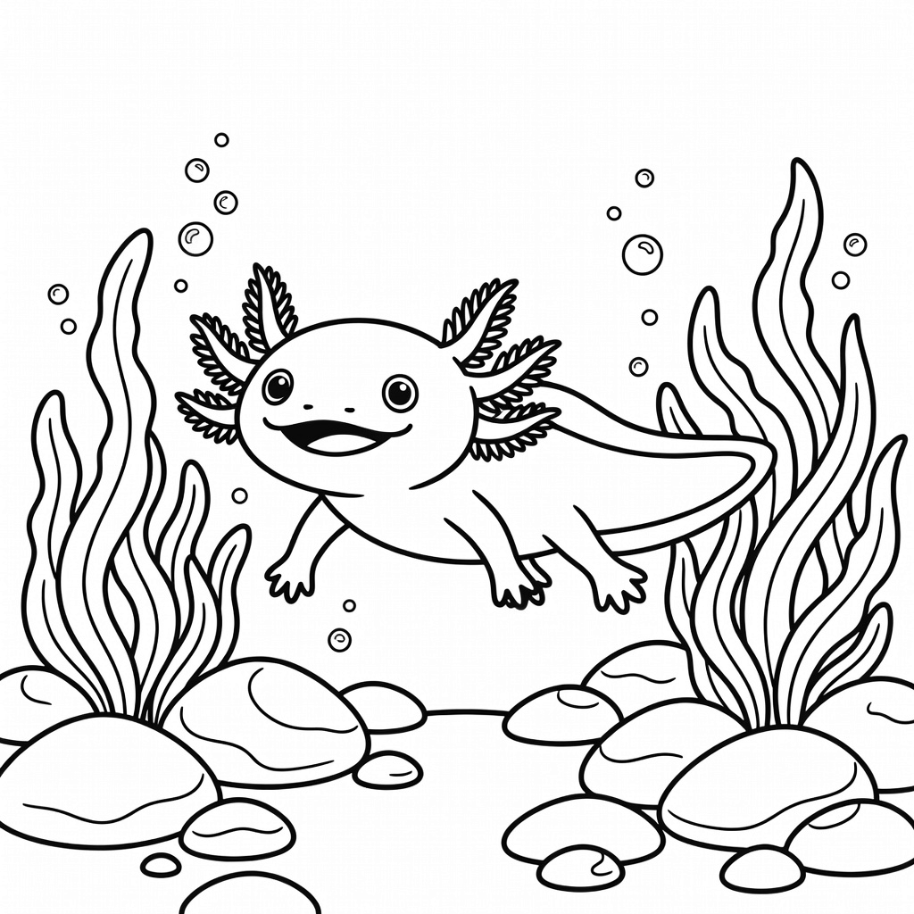 Axolotl coloring page