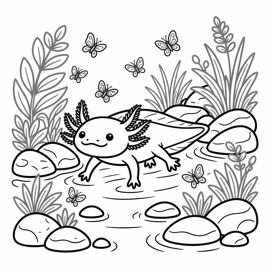 Axolotl coloring page