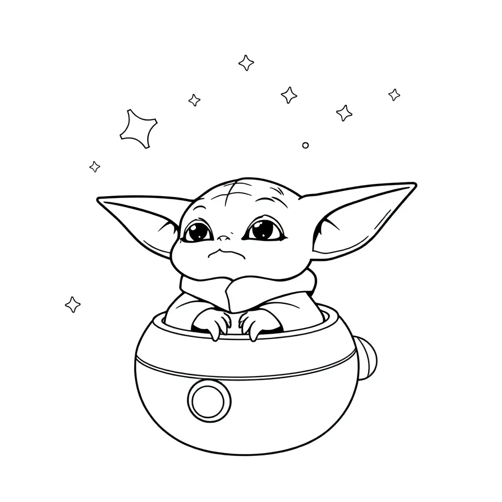 Baby Yoda coloring page