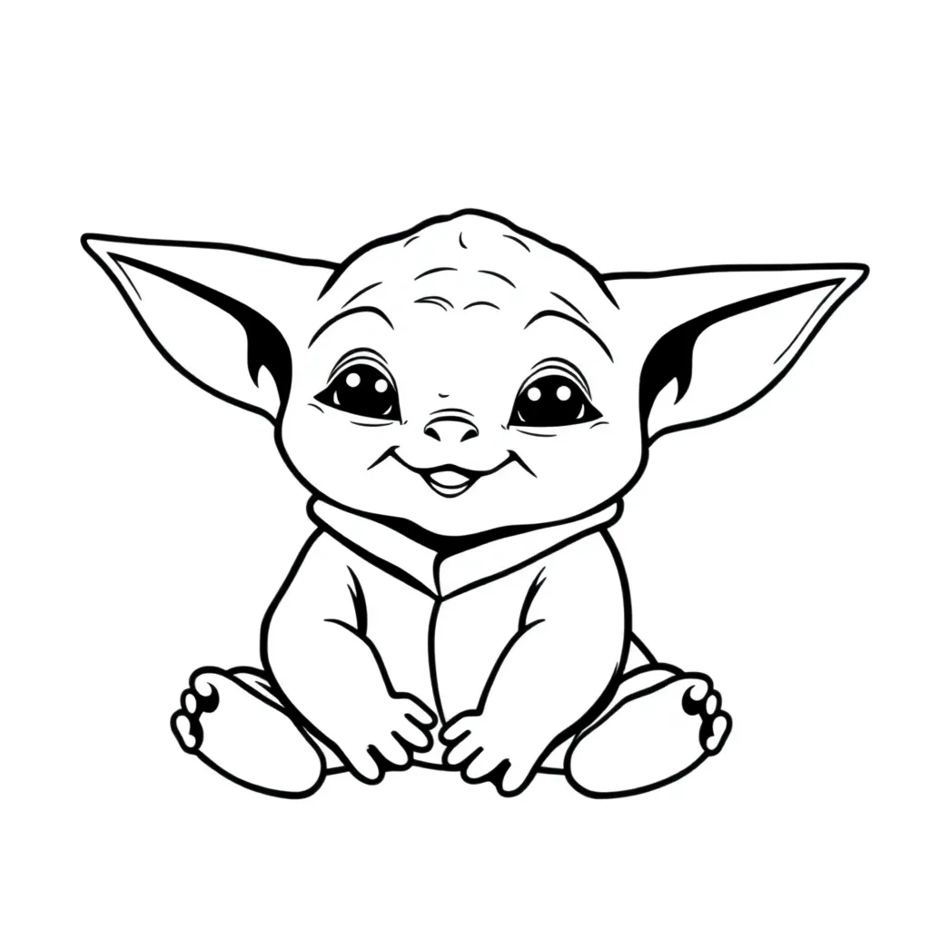Baby Yoda coloring page